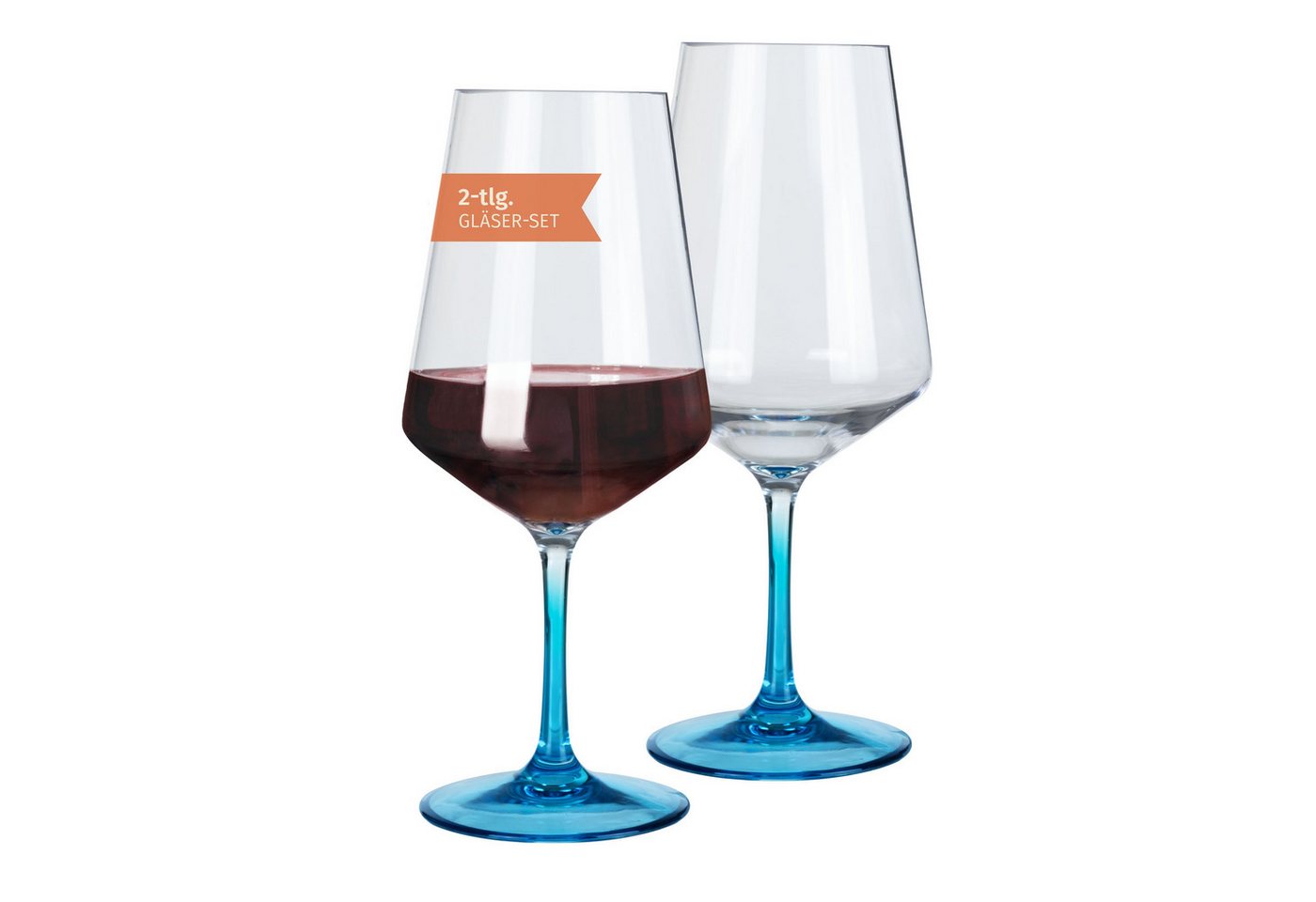 Moritz Rotweinglas Milano Rotweinglas blue line 2er Set – Polycarbonat 580 ml bruchfest von Moritz