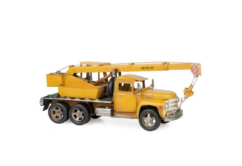 Moritz Dekofigur Blech-Deko Baufahrzeug Kran gelb, Polyresin Figuren Deko Geschenk Geometrische TierFigur Modern Skulptur von Moritz