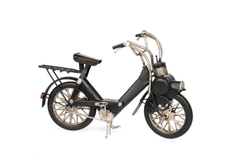 Moritz Dekoobjekt Blech-Deko Mofa schwarz, Modell Nostalgie Antik-Stil Retro Blechmodell Miniatur Nachbildung von Moritz