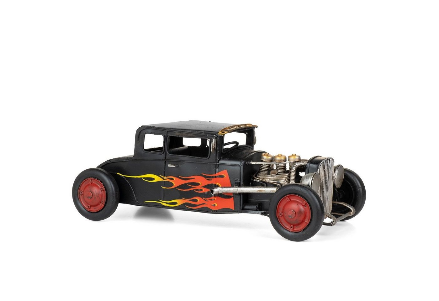 Moritz Dekoobjekt Blech-Deko Rennwagen mit Flammen Bemalung, Modell Nostalgie Antik-Stil Retro Blechmodell Miniatur Nachbildung Moritz Dekoobjekt Blech-Deko Rennwagen mit Flammen Bemalung, Modell Nostalgie Antik-Stil Retro Blechmodell Miniatur Nachbildung von Moritz