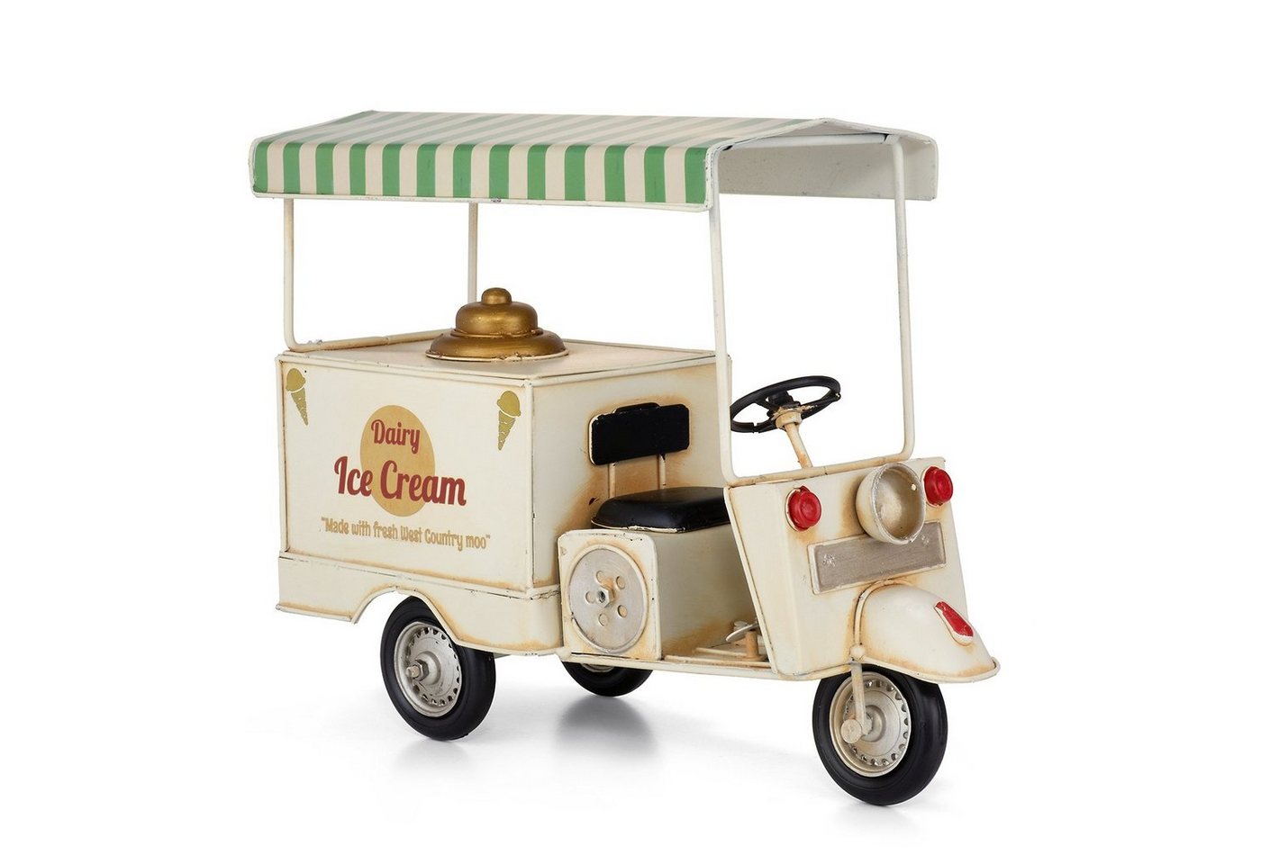 Moritz Dekoobjekt Eiswagen Roller mit Dach grün / weiß Retro von Moritz