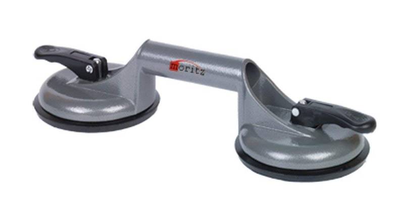 Moritz Saugheber mit 2 Saugnäpfen grau, max. 100 kg Traglast, 2-tlg.], Set, Glasheber Glassauger Plattenheber Saughalter Vakuumheber Gummisauger von Moritz