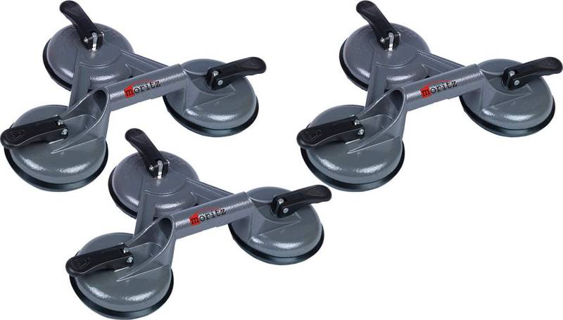 Moritz Saugheber mit 3 Saugnäpfen grau, max. 100 kg Traglast, 2-tlg.], Set, Glasheber Glassauger Plattenheber Saughalter Vakuumheber Gummisauger von Moritz