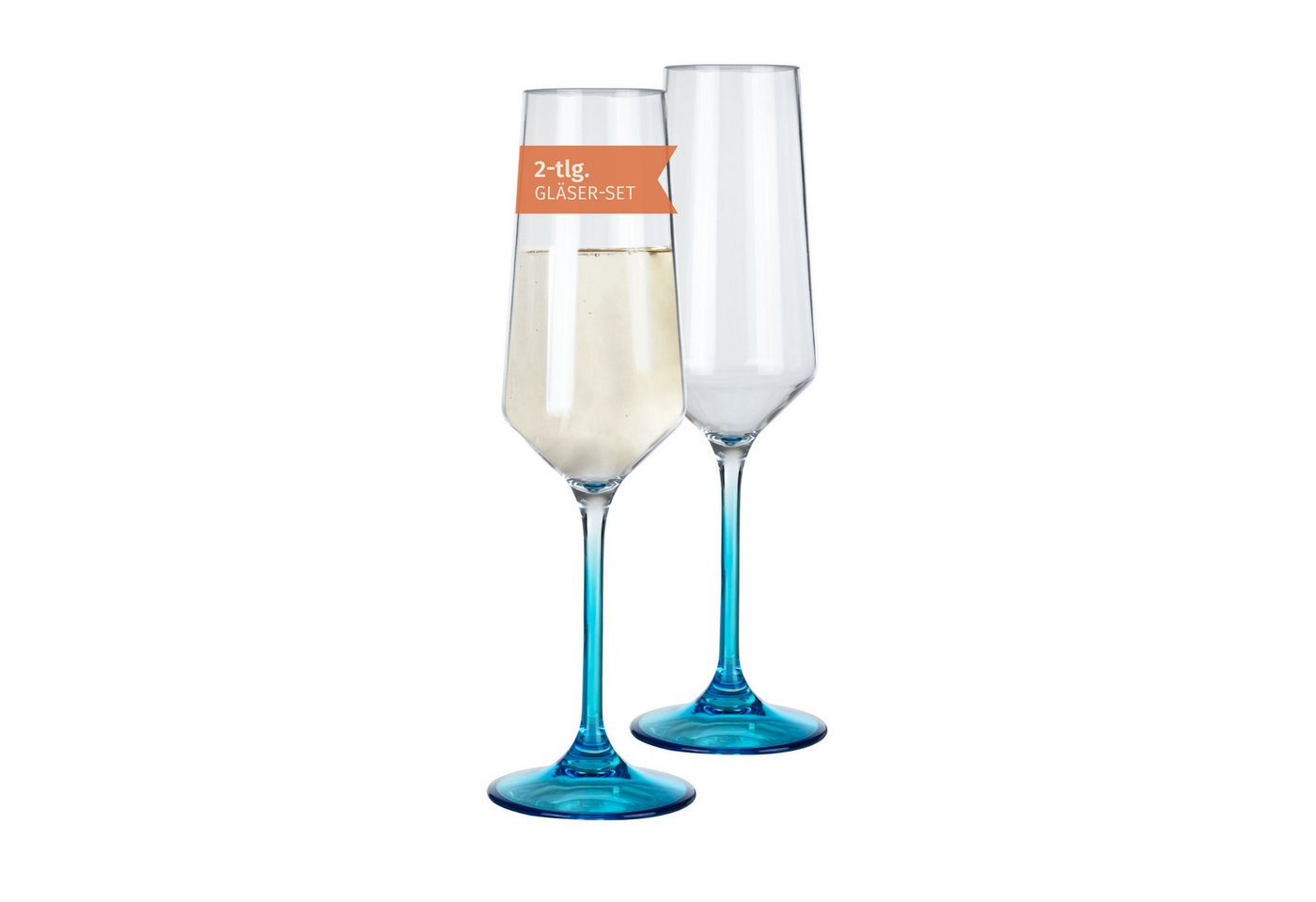 Moritz Sektglas Milano Champagnerglas blue line 2er Set Polycarbonat 280 ml bruchfest Moritz Sektglas Milano Champagnerglas blue line 2er Set Polycarbonat 280 ml bruchfest von Moritz