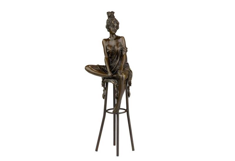 Moritz Dekofigur Bronzefigur Frau auf einem Barhocker, Bronzefigur Figuren Skulptur für Regal Vitrine Schreibtisch Deko von Moritz