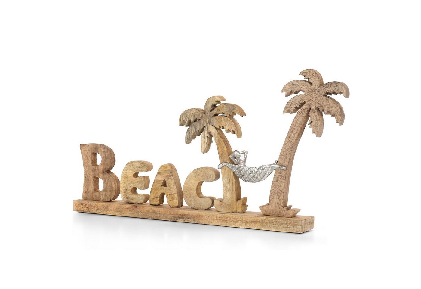 Moritz Skulptur Beach Urlaub unter Palmen 70 x 7 x 33 cm, Dekoobjekt Holz, Tischdeko, Fensterdeko, Wanddeko, Holzdeko von Moritz