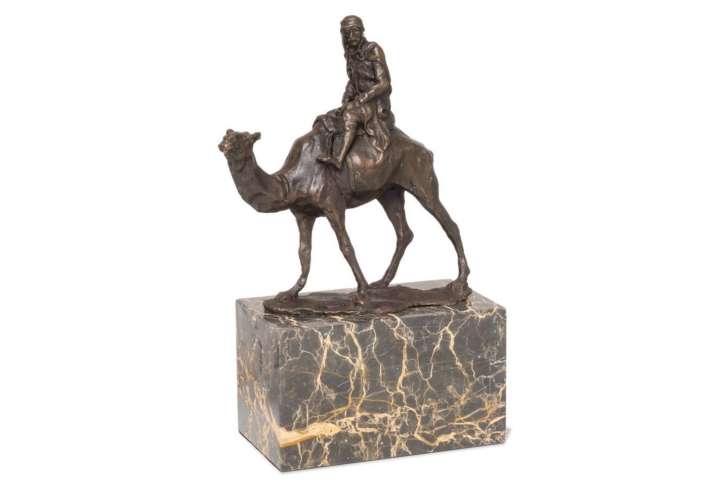 Moritz Skulptur Bronzefigur Kamel und Reiter, Bronze Fiugren für Regal von Moritz
