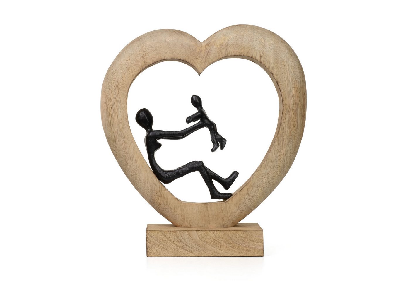 Moritz Skulptur Dekofigur Mother’s Love Schwarz 30,5cm aus Holz und Aluminium Skulptur von Moritz