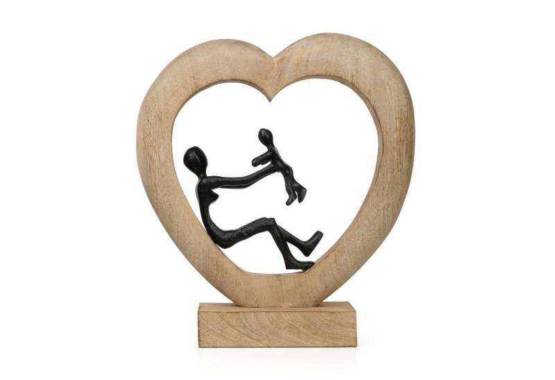 Moritz Skulptur Dekofigur Mother’s Love Schwarz 30,5cm aus Holz und Aluminium Skulptur von Moritz