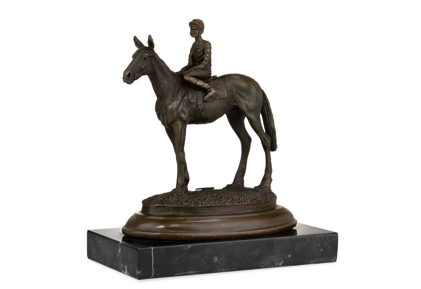 Moritz Metallschild Jockey Reiter Pferd, Bronzefiguren Bronze Skulptur Figur Kunstwerk Dekoration Statue Gartenfigur Dekofigur von Moritz