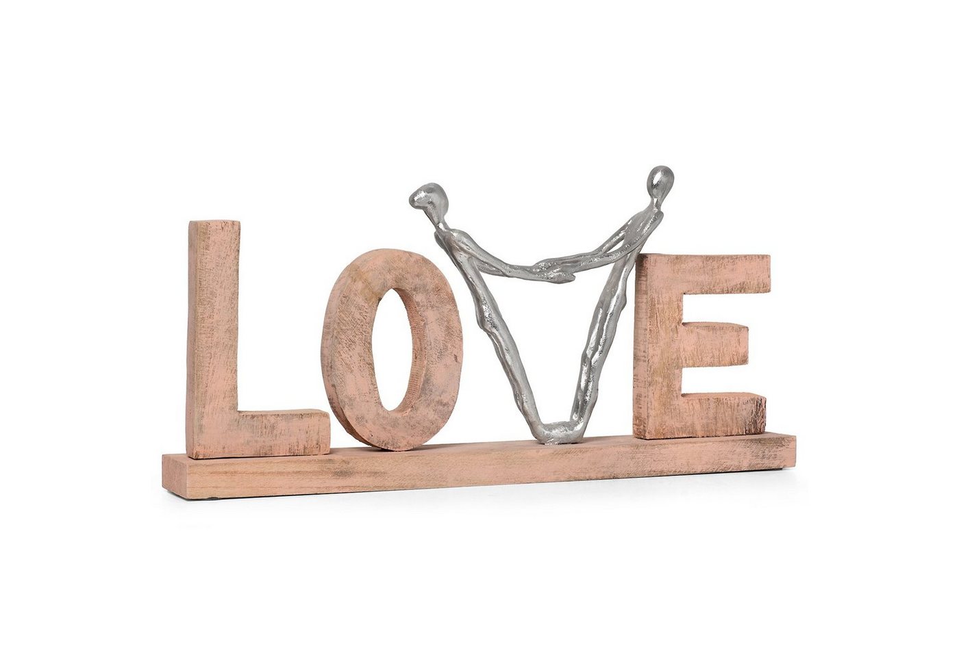 Moritz Skulptur Love Aufsteller Verliebt sein 57 x 7 x 26 cm, Dekoobjekt Holz, Tischdeko, Fensterdeko, Wanddeko, Holzdeko von Moritz
