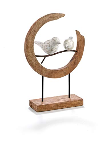 Moritz Skulptur braun Loving Birds - Vögel - Liebe - Moderne Dekoration aus Mango-Holz - schöne Geschenkidee ergänzt eine Natur Deko hervorragend von Moritz