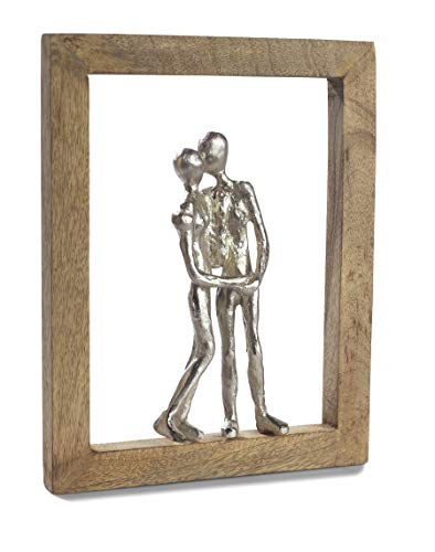 Moritz Skulptur Ich Liebe Dich | Liebespaar | Paar Pärchen | 23 x 3 x 30 cm | Figuren Moderne Dekoration | Rahmen zum Aufhängen von Moritz