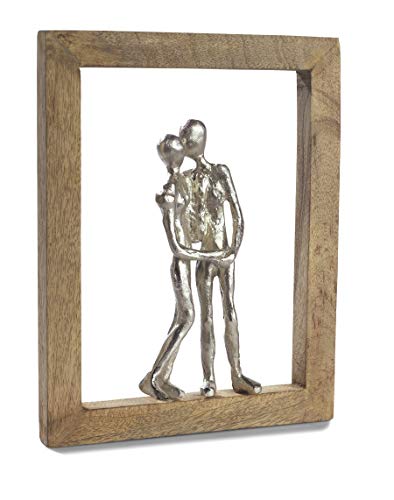 Moritz Skulptur Ich Liebe Dich | Liebespaar | Paar Pärchen | 23 x 3 x 30 cm | Figuren moderne Dekoration | Rahmen zum Aufhängen von Moritz