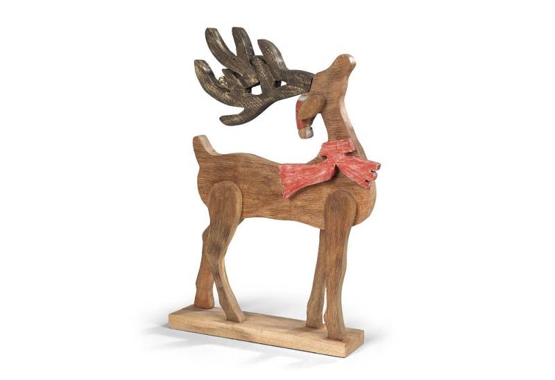 Moritz Dekoobjekt Rentier Figur Skulptur steckbar 39x9x57cm, Holz, Tischdeko, Fensterdeko, Wanddeko, Holzdeko, Weihnachtsdeko von Moritz