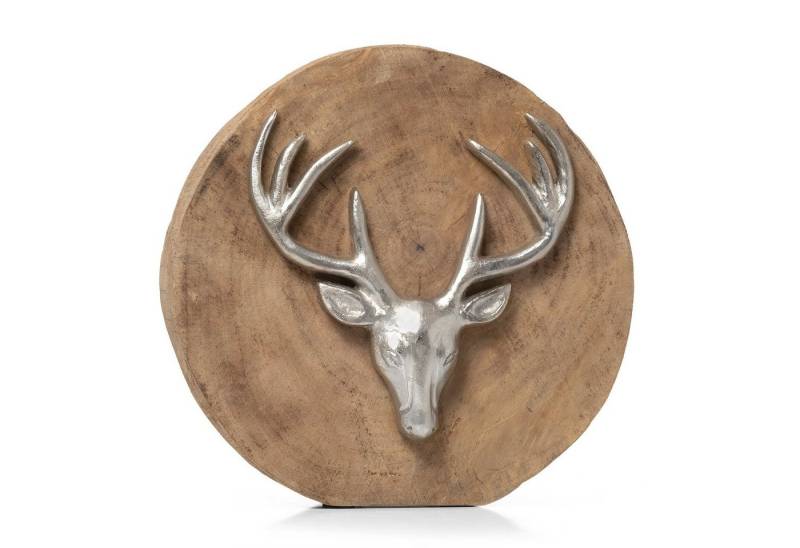Moritz Dekoobjekt Rentier Geweih auf Holz Hirschgeweih 30 cm, Holz, Tischdeko, Fensterdeko, Wanddeko, Holzdeko, Weihnachtsdeko von Moritz