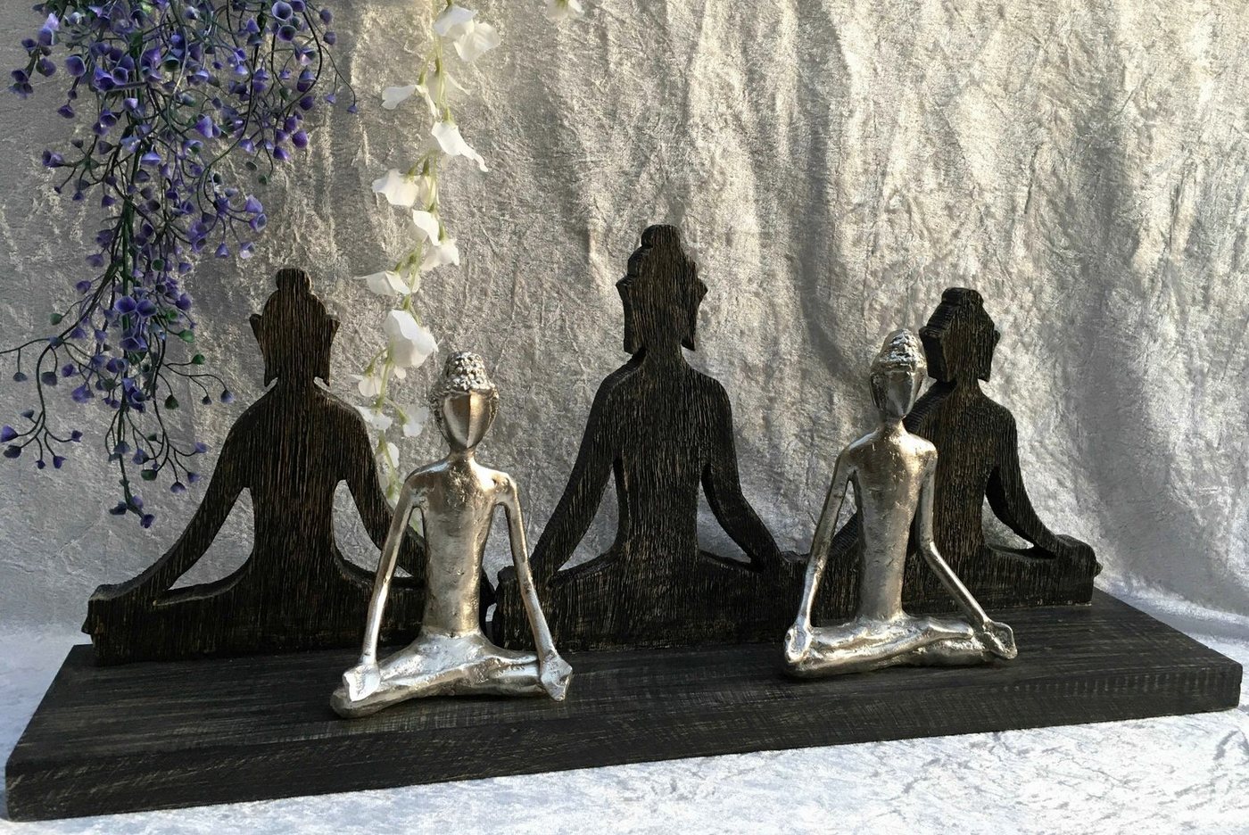 Moritz Skulptur Skulptur Budda Buddha 63x13x26cm, Dekoobjekt Holz, Tischdeko, Fensterdeko, Wanddeko, Holzdeko von Moritz