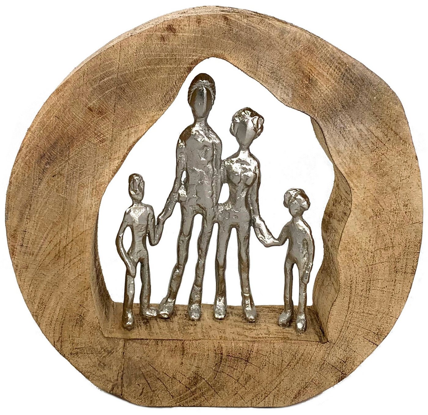 Moritz Skulptur Skulptur Familien Zusammenhalt 29x28x7cm, Dekoobjekt Holz, Tischdeko, Fensterdeko, Wanddeko, Holzdeko von Moritz