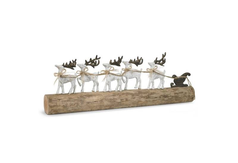 Moritz Dekoobjekt Skulptur Rentiere mit Schlitten 39x9x57cm, Holz, Tischdeko, Fensterdeko, Wanddeko, Holzdeko, Weihnachtsdeko von Moritz