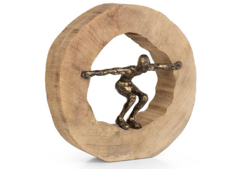 Moritz Skulptur Skulptur Wage den Sprung 28x27x7cm, Dekoobjekt Holz, Tischdeko, Fensterdeko, Wanddeko, Holzdeko von Moritz