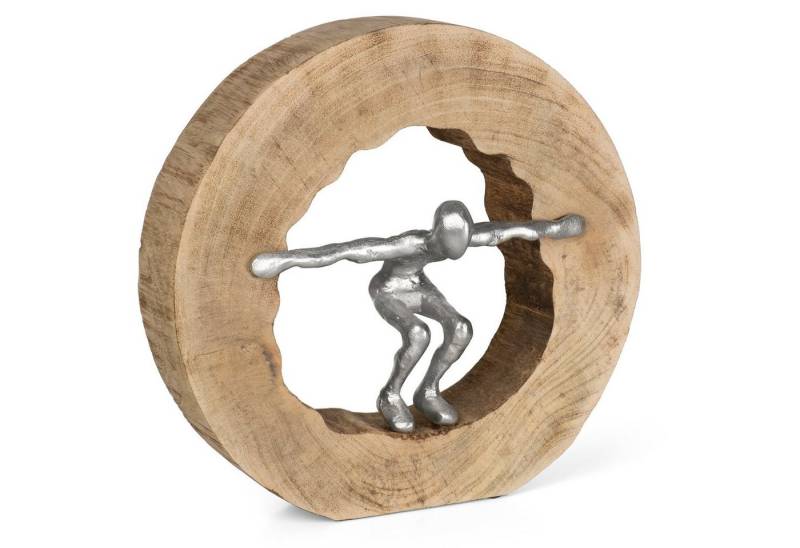 Moritz Skulptur Skulptur Wage den Sprung silber, Dekoobjekt Holz, Tischdeko, Fensterdeko, Wanddeko, Holzdeko von Moritz