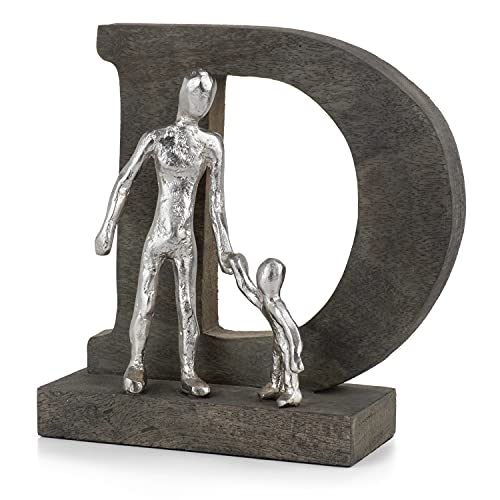 Moritz Skulptur Vater und Kind | Tochter | Sohn | 22 x 8 x 25 cm | Dad and Child | Deko Aufsteller | Familien Dekoration | Buchstabe I schwarz von Moritz