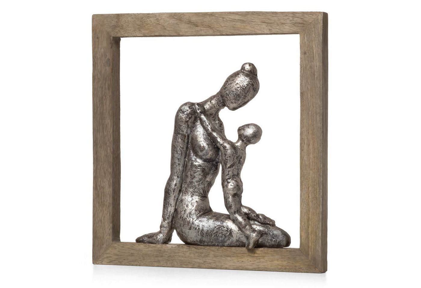 Moritz Skulptur abstrakt Mutter mit Kind 29 x 27 x 3 cm, Dekoobjekt Holz, Tischdeko, Fensterdeko, Wanddeko, Holzdeko von Moritz