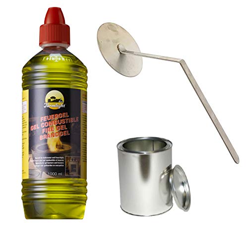 Moritz Starter Set 1 x 1000 ml Brenngel + 1x Blechdose 250 ml mit Deckel + 1x Flammenkiller für Brenner Kamin Ofen Sicherheitsbrenner Brennpaste Moritz Starter Set 1 x 1000 ml Brenngel + 1x Blechdose 250 ml mit Deckel + 1x Flammenkiller für Brenner Kamin Ofen Sicherheitsbrenner Brennpaste von Moritz
