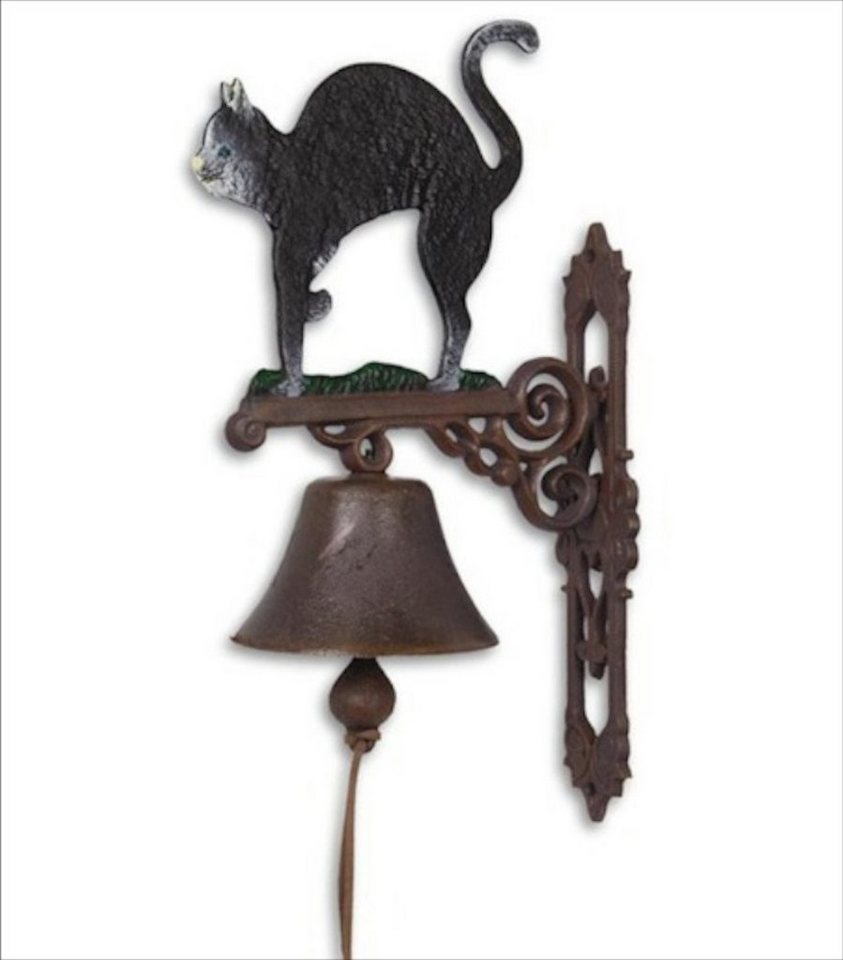 Moritz Gartenfigur Glocke Katze mit Buckel, (Wandglocke), Gusseisen Türglocke Wandglocke Glocke Klingel Gong Antik Landhaus von Moritz