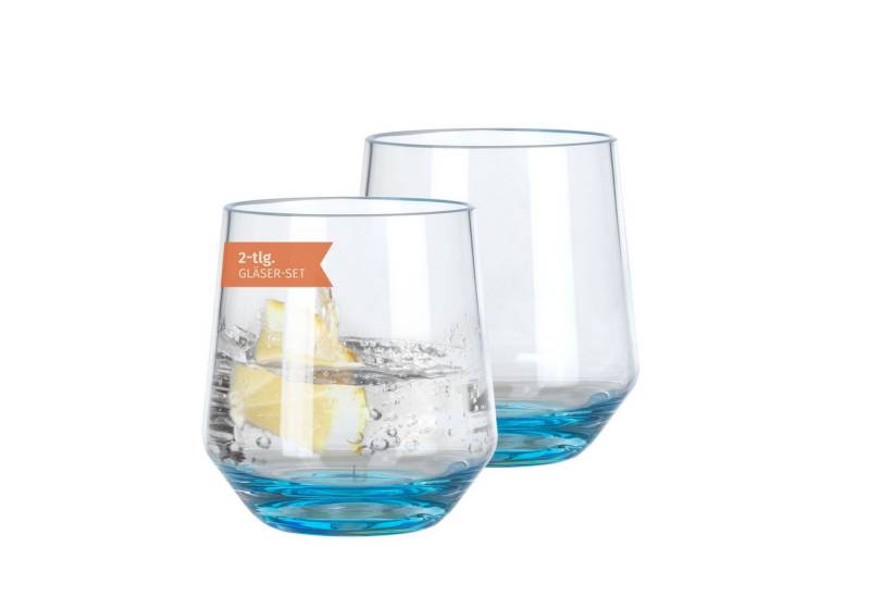 Moritz Tumbler-Glas Milano Wasserglas blue line 2er Set aus Polycarbonat 340 ml bruchfest Moritz Tumbler-Glas Milano Wasserglas blue line 2er Set aus Polycarbonat 340 ml bruchfest von Moritz
