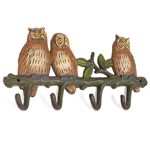 Moritz Wandgarderobe Garderobe Eule Garderobenleiste Haken Gußeisen Kleiderhaken Garderobenhaken Vintage von Moritz