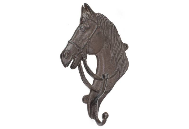 Moritz Wandgarderobe Wandhaken Pferdekopf Gusseisen Antik Braun 25,5 cm, Hakenleiste Haken Kleiderhaken Garderobenhaken Vintage Moritz Wandgarderobe Wandhaken Pferdekopf Gusseisen Antik Braun 25,5 cm, Hakenleiste Haken Kleiderhaken Garderobenhaken Vintage von Moritz