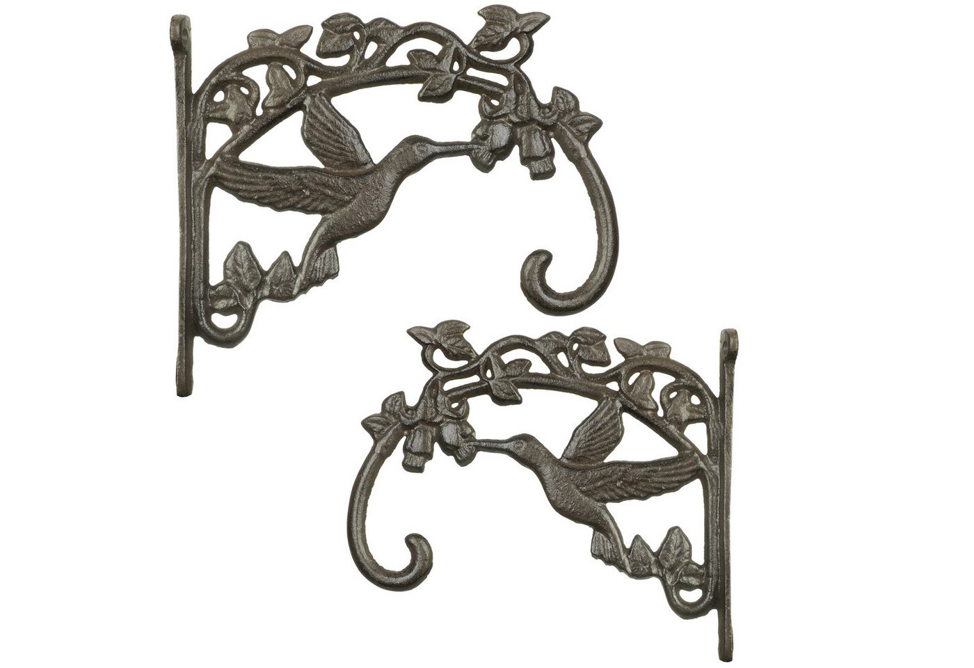 Moritz Wandregalhalter 2er Set Wandhaken Kolibri Gusseisen Antik Braun, Pflanzen Halter Garten Terasse Outdoor Winkel Wandhalter Moritz Wandregalhalter 2er Set Wandhaken Kolibri Gusseisen Antik Braun, Pflanzen Halter Garten Terasse Outdoor Winkel Wandhalter von Moritz