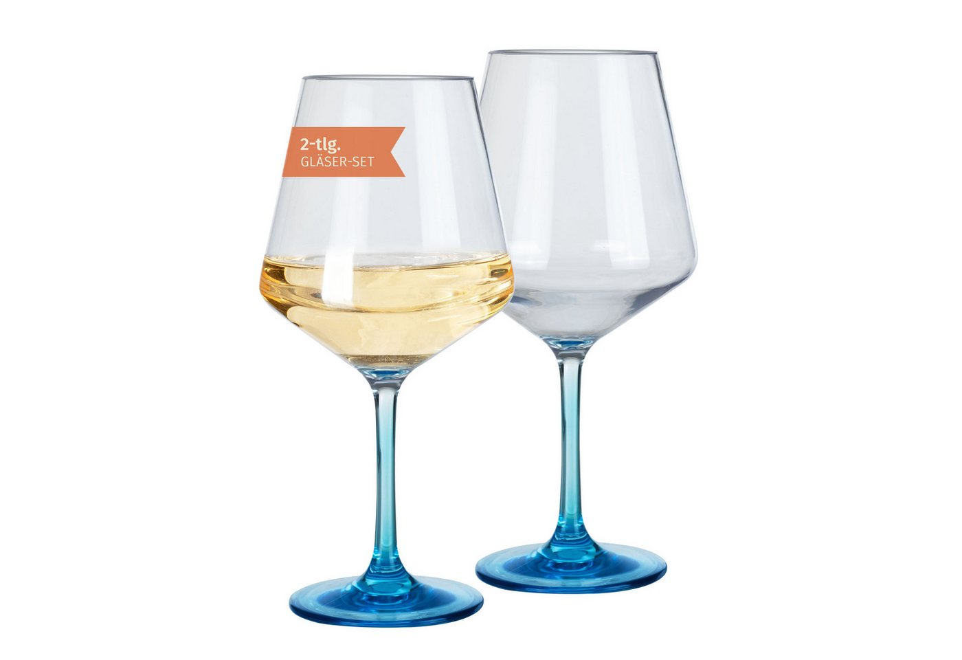 Moritz Weißweinglas Milano Weißweinglas blue line 2er Set Polycarbonat 450 ml bruchfest von Moritz