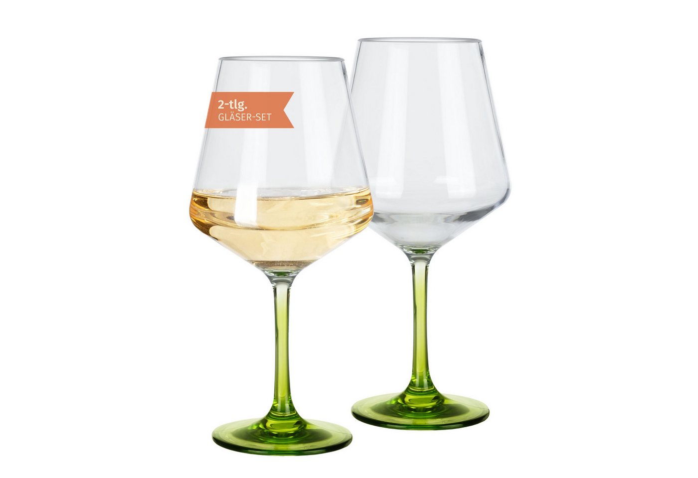 Moritz Weißweinglas Milano Weißweinglas green line 2er Set Polycarbonat 450 ml bruchfest von Moritz