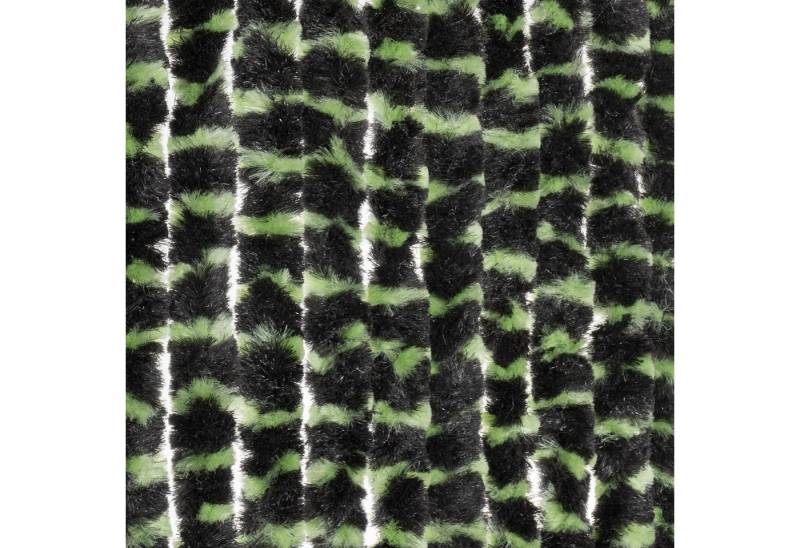 Moritz Türvorhang Flauschvorhang 100 x 230 cm grün schwarz gestreift (1 St), Hakenaufhängung, abdunkelnd, Chenille Vorhänge Camping Türvorhang Wohnwagen Wohnmobil Zubehör von Moritz