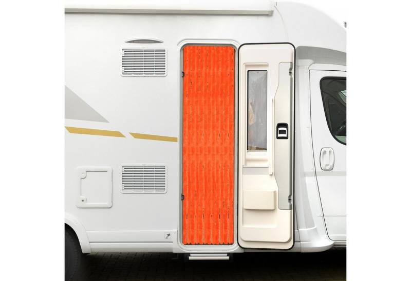 Türvorhang Flauschvorhang 56 x 185 cm orange, Moritz, Hakenaufhängung (1 St), abdunkelnd, Chenille Vorhänge Camping Türvorhang Wohnwagen Wohnmobil Zubehör von Moritz