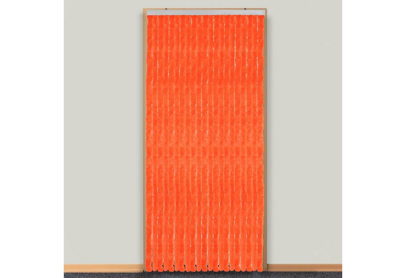 Türvorhang Flauschvorhang 90 x 200 cm orange, Moritz, Hakenaufhängung (1 St), abdunkelnd, Chenille Vorhänge Camping Türvorhang Wohnwagen Wohnmobil Zubehör von Moritz