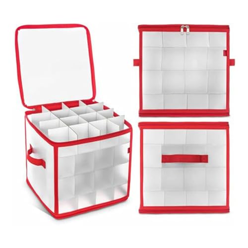 Aufbewahrungsbox für Weihnachtskugeln, Weihnachtskugel Box Aufbewahrung für bis zu 64 Kugeln, Faltbarer Aufbewahrungsbehälter mit Griffen, Reißverschluss, Weihnachtsschmuck und Dekorationsbehälter Aufbewahrungsbox für Weihnachtskugeln, Weihnachtskugel Box Aufbewahrung für bis zu 64 Kugeln, Faltbarer Aufbewahrungsbehälter mit Griffen, Reißverschluss, Weihnachtsschmuck und Dekorationsbehälter von Morkite