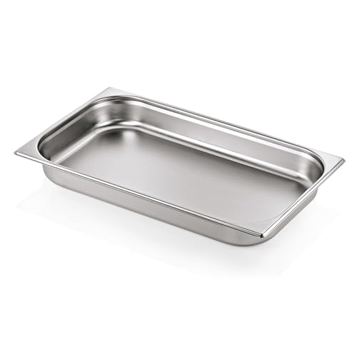 Morleos GN 1/1 65 mm - 9 L Gastronormbehälter aus rostfreiem Edelstahl 530 x 325 mm | stapelbar & rostfreier GN Behälter | Gastronomie-, Event- & Catering Zubehör aus robusten 0,7 mm Stahl von Morleos
