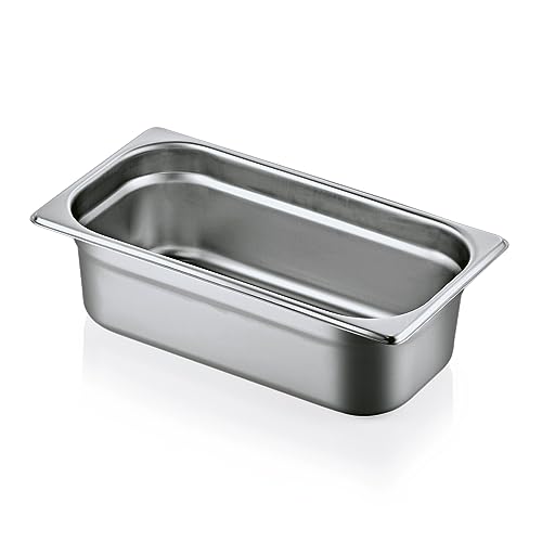 Morleos GN 1/3 100 mm - 4 L Gastronormbehälter aus rostfreiem Edelstahl 325 x 176 mm | stapelbar & rostfreier GN Behälter | Gastronomie-, Event- & Catering Zubehör aus robusten 0,7 mm Stahl Morleos GN 1/3 100 mm - 4 L Gastronormbehälter aus rostfreiem Edelstahl 325 x 176 mm | stapelbar & rostfreier GN Behälter | Gastronomie-, Event- & Catering Zubehör aus robusten 0,7 mm Stahl von Morleos