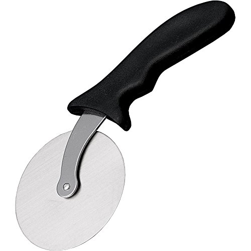 Morleos Pizzaschneider Premium Pizzaroller aus Edelstahl | L: 23 cm + Ø 9,5 cm | Pizzamesser mit Fingerschutz | Profi Pizza Zubehör | Pizza Cutter Gastronomie Radschneider von Morleos