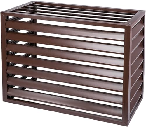 Morlinca Verkleidung Klimaanlage Außengerät Klimaanlage Abdeckung Schutzgitter Aluminium Klimaanlagenabdeckung Blumenständer Sichtschutz Zäune Einfache Montage,Brown styleb,2to3P von Morlinca