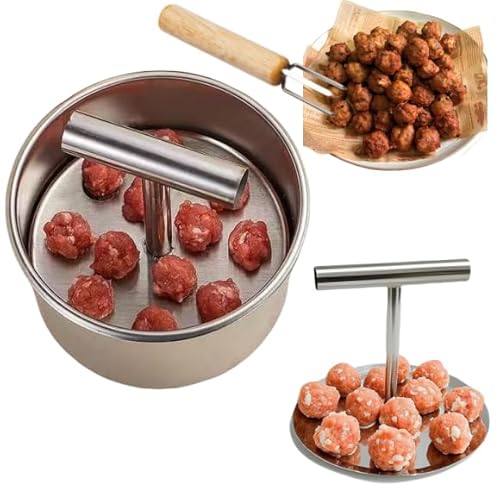 Meatball Shaper, Stainless Steel Meatball Machine, 12 Holes Mincing Balls Shaper, Stainless Steel Meatball Mould for The Kitchen, Kitchen Tool, Manual Meatball Press, with 1 x Meatball Fork Meatball Shaper, Stainless Steel Meatball Machine, 12 Holes Mincing Balls Shaper, Stainless Steel Meatball Mould for The Kitchen, Kitchen Tool, Manual Meatball Press, with 1 x Meatball Fork von Mornly