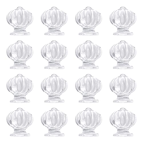 Morobor Selbstklebende Schrankgriffe, 16 Stück, klassische Acrylknöpfe, transparente Acrylgriffe, Schrankknäufe ohne Bohrgriff für Küche, Badezimmer, Spiegeltüren von MOROBOR