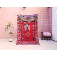 Vintage Teppich 100x150, Berberteppich Azilal, Berberteppich, Berber in Rot von MoroccanShop