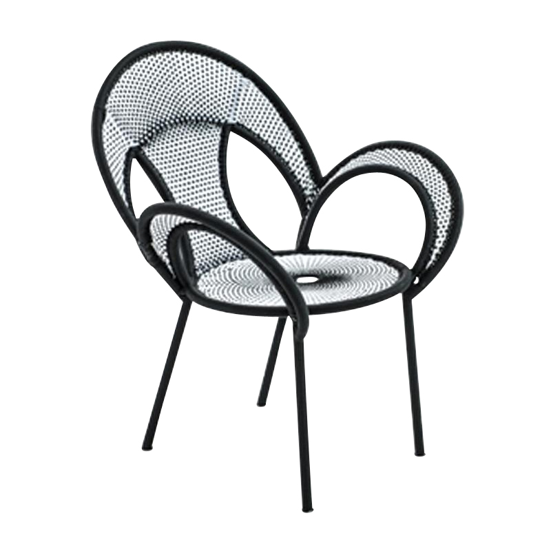 Moroso - Banjooli Sessel - schwarz/weiß/handgeflochten/Gestell Stahl lackiert/BxHxT 75x87x73cm von Moroso