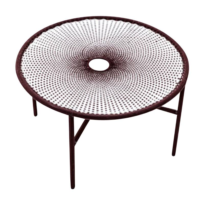 Moroso - Banjooli Tisch - schwarz/weiß/handgeflochten/Gestell Stahl lackiert/H x Ø 72x96cm von Moroso