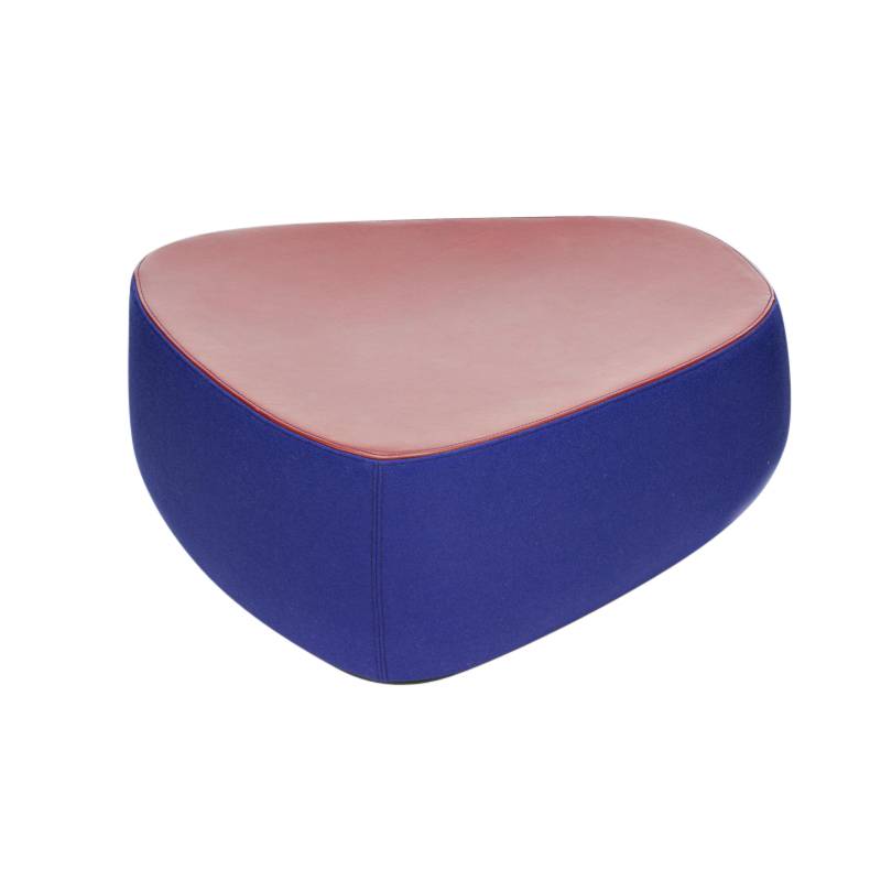 Moroso - Fjord Hocker/ Pouf 75x55x35cm - rot/violett/Sitzfläche Leder Cirè Lacquer/Seiten Stoff Divina 3 684/LxBxH 75x55x35cm von Moroso