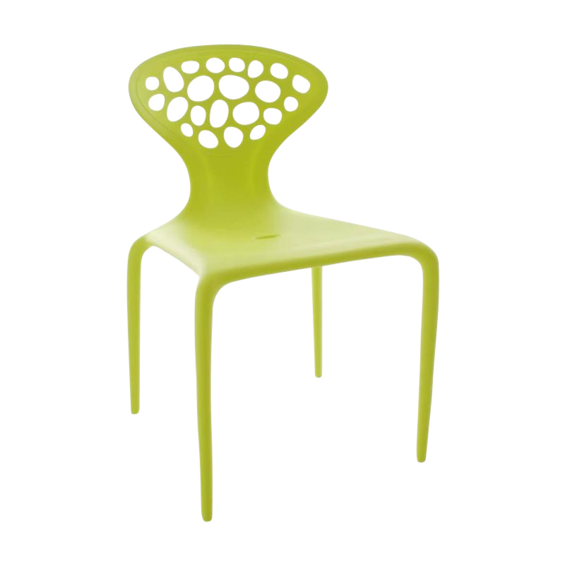 Moroso - Supernatural Set 2 Stühle + 1 Tisch - fluo grün Pant. 395/matt/Tisch : H x Ø 71x73cm/Stühle: BxHxT 49x81x50cm von Moroso